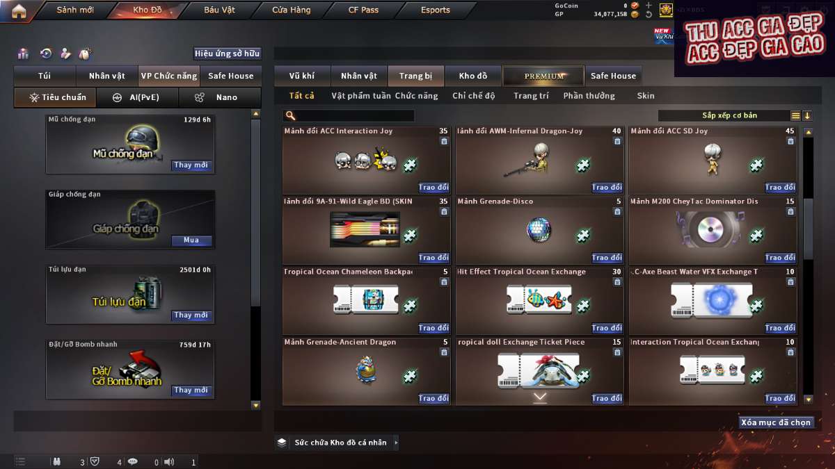 shop acc cf uy tin gia re